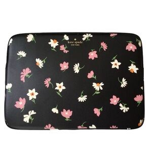 NWT Kate Spade Floral Waltz Printed Floral Waltz Laptop Sleeve Black Multi